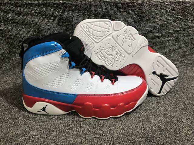 Air Jordan 9 Men's Basketball Shoes White Red Black Blue-22